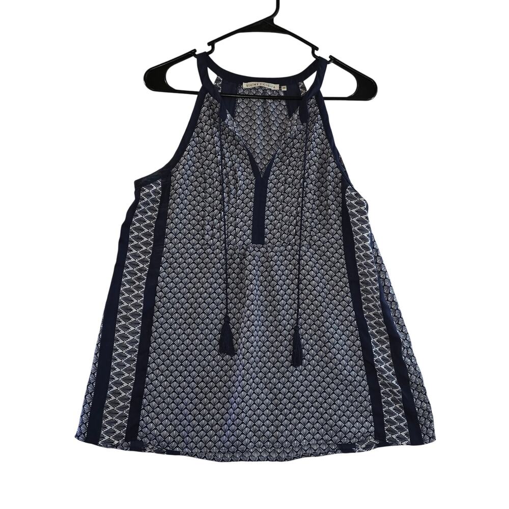 Violet and Claire Blue Patterned Women's Tank Top Size M